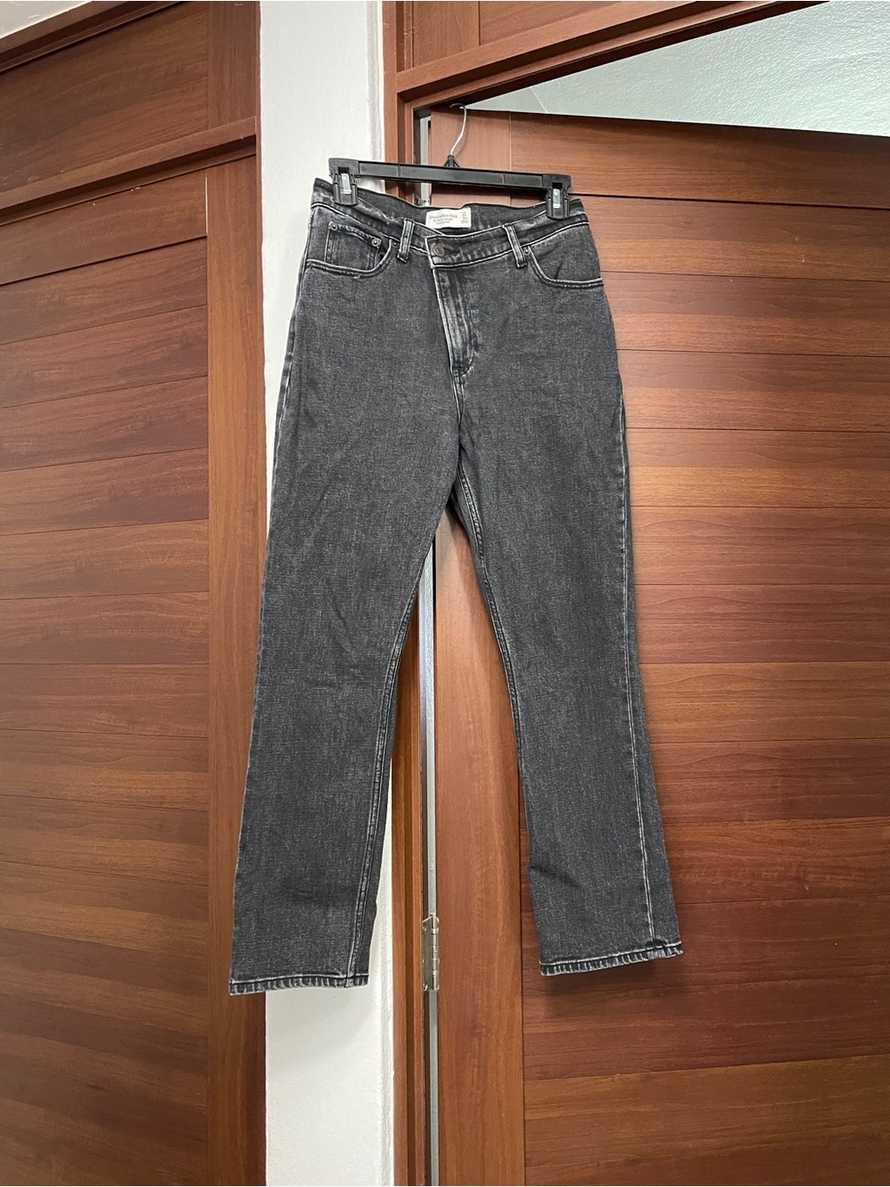 Abercrombie & Fitch Black Washed Slim Straight Jeans